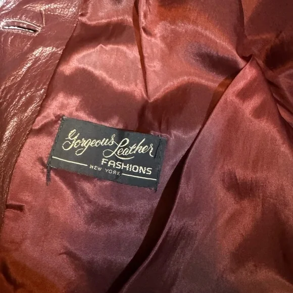 Burgundy Leather Jacket - Picture 3 of 5